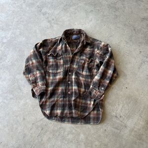 Pendleton Men’s 15 1/2 Flannel Shirt 100% Wool Brown-Green